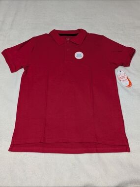 Wonder Nation Boys School Uniform Polo Shirt Red Short Sleeve NWT Size 10H-12H